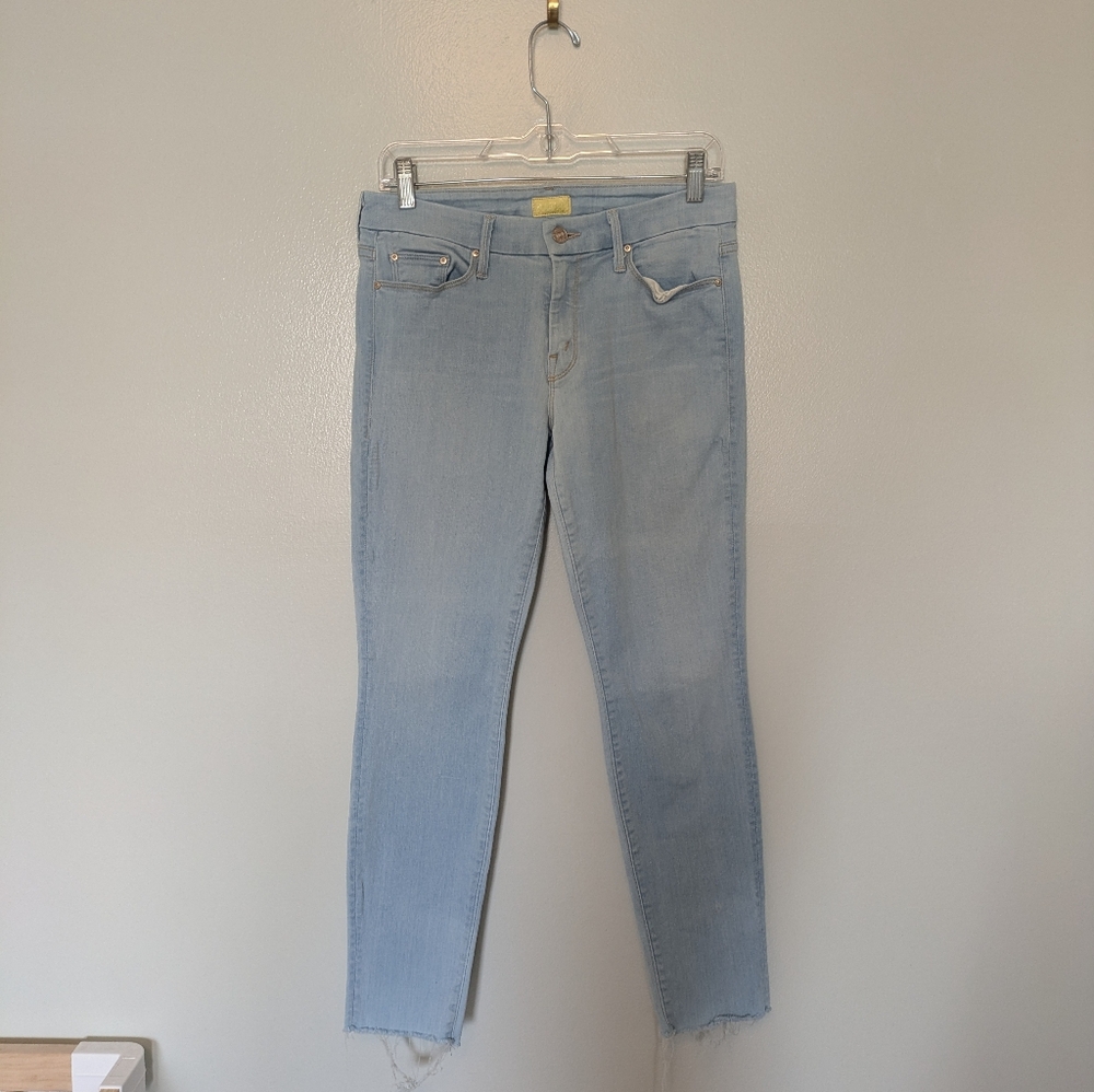 Mother Looker Ankle Fray Sweet Talk to Me Lightwash Skinny 28